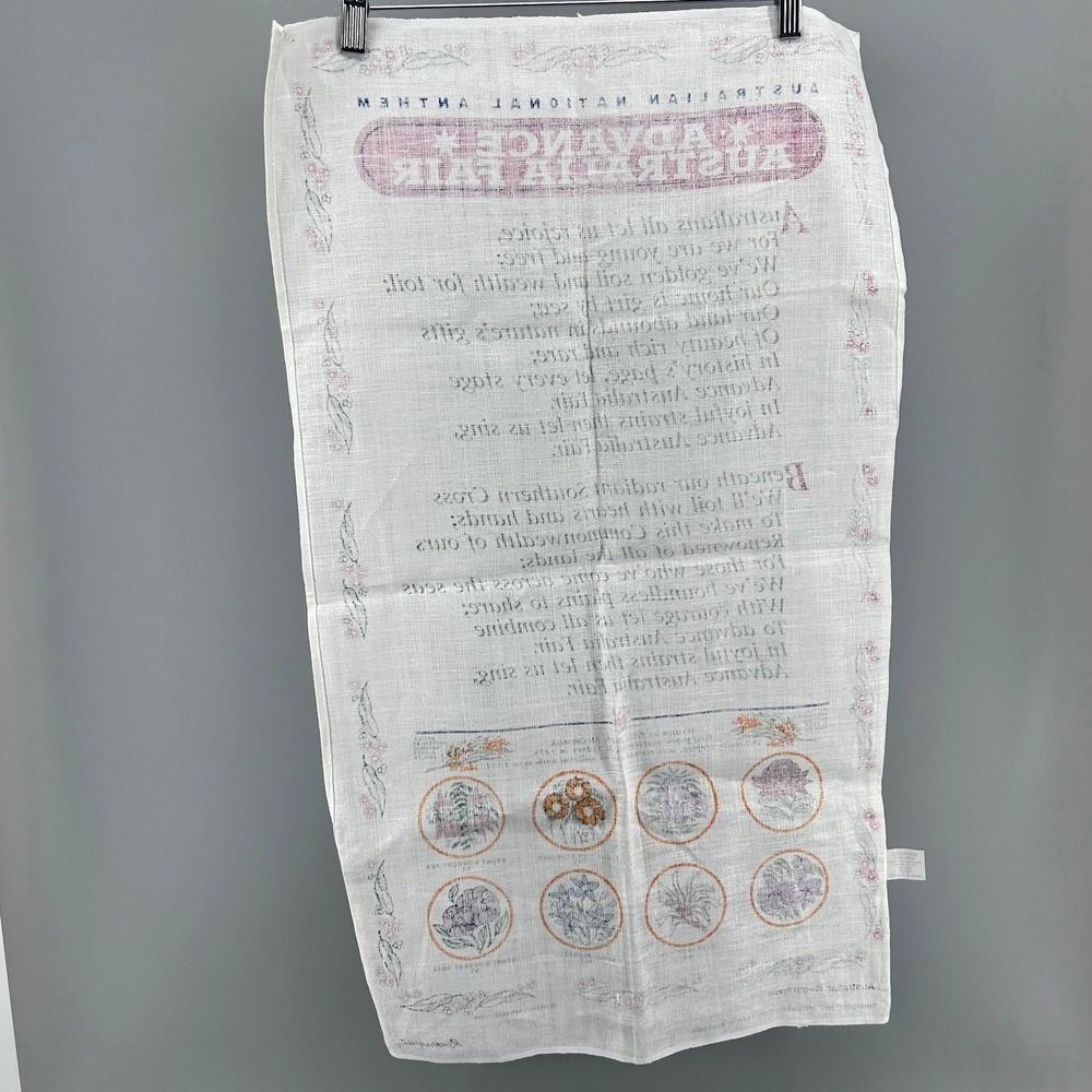 Rodriguez Australian National Anthem Advance Australia Fair Linen Tea Towel 1999 - Picture 5 of 5